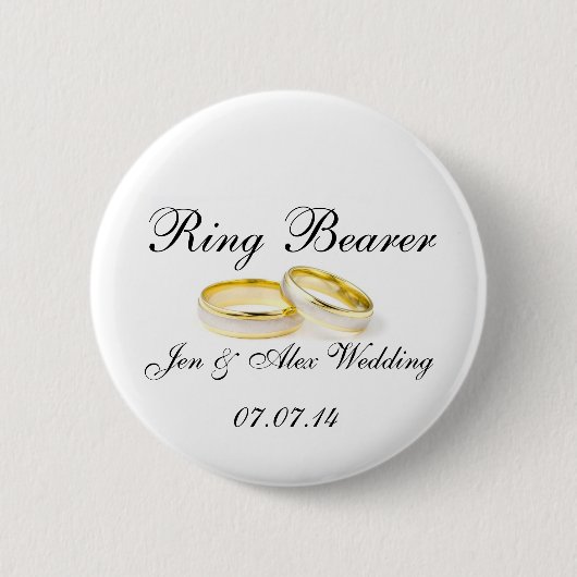 Buttonnen van Ring Bearer Wedding Party Ronde Button 5,7 Cm (Voorkant)