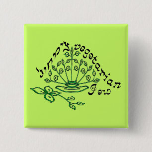 Buttonnen van Veggie Jew Vierkante Button 5,1 Cm