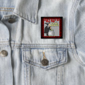 Buttonnen vliegende apen vierkante button 5,1 cm (In situ)