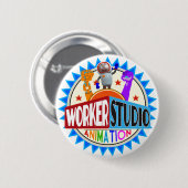 Buttonnen voor de animatie van Worker Studio Ronde Button 5,7 Cm (Voorkant /achterkant)