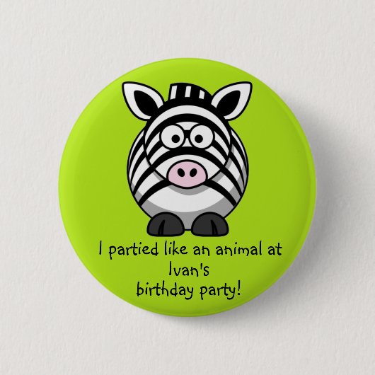 Buttonnen voor dierlijke Zebra Ronde Button 5,7 Cm (Voorkant)