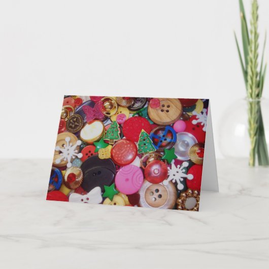 Buttonnen voor het kleuren met kerstbomen feestdagen kaart (Voorkant)