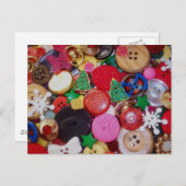 Buttonnen voor het kleuren met kerstbomen feestdagenkaart (Voorkant / Achterkant)