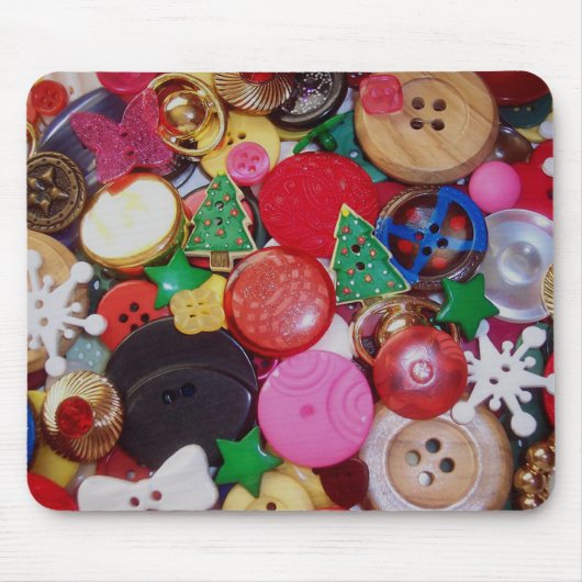 Buttonnen voor het kleuren met kerstbomen muismat (Voorkant)