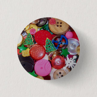 Buttonnen voor het kleuren met kerstbomen ronde button 3,2 cm