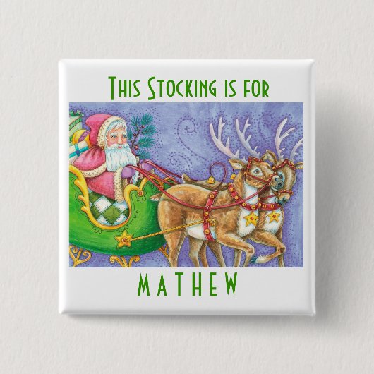 Buttonnen voor kerststuring personaliseren vierkante button 5,1 cm (Voorkant)