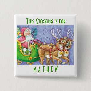 Buttonnen voor kerststuring personaliseren vierkante button 5,1 cm