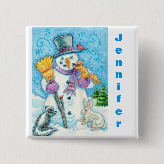 Buttonnen voor kerststuring personaliseren vierkante button 5,1 cm (Voorkant)
