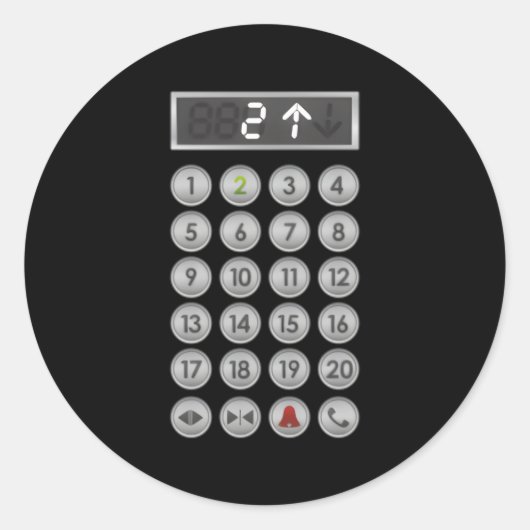 Buttonnen voor liften ronde sticker (Voorkant)