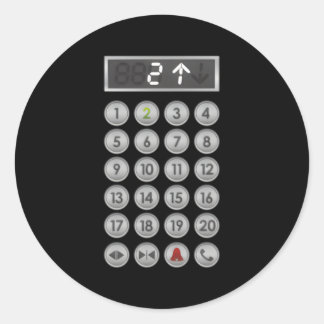 Buttonnen voor liften ronde sticker