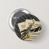 Buttonnen voor saxofone en Piano Music Ronde Button 5,7 Cm (Voorkant /achterkant)