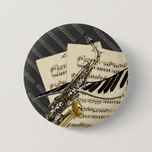 Buttonnen voor saxofone en Piano Music Ronde Button 5,7 Cm