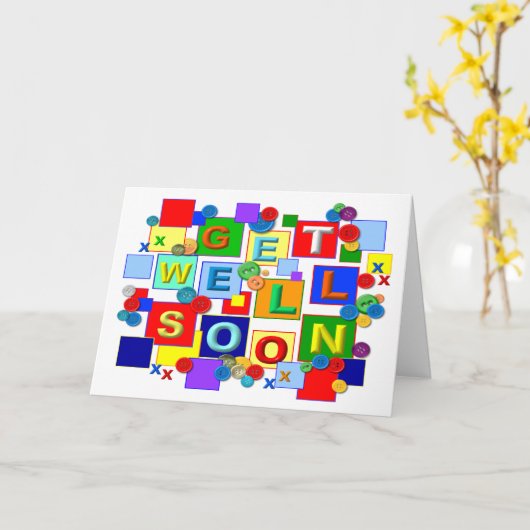 BUTTONNEN worden goed Kaart (Gele Bloem)