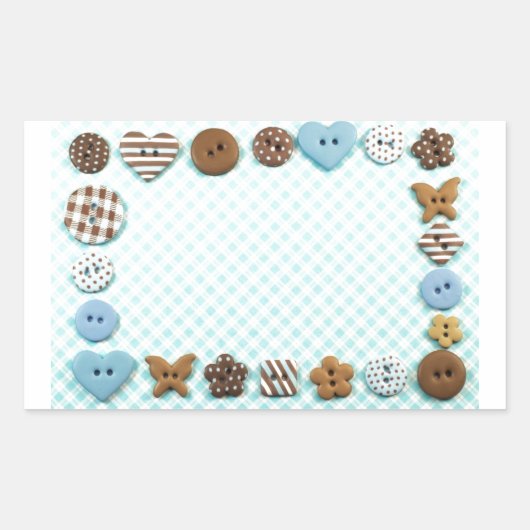 Buttons frame rechthoekige sticker (Voorkant)