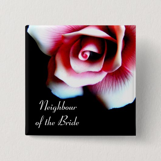Buur van de Bride Roze Roze I.D. Knoop Vierkante Button 5,1 Cm (Voorkant)
