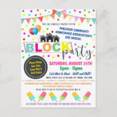 Buurblokpartij Uitnodigen Briefkaart (Voorkant)