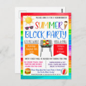 Buurblokpartij Uitnodigen Briefkaart (Voorkant / Achterkant)