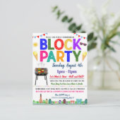 Buurblokpartij Uitnodigen Briefkaart (Staand voorkant)