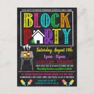Buurblokpartij Uitnodigen Briefkaart