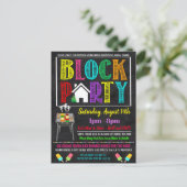 Buurblokpartij Uitnodigen Briefkaart (Staand voorkant)