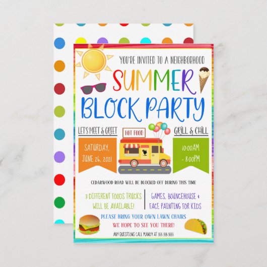 Buurblokpartij Uitnodigen Kaart (Voorkant / Achterkant)