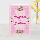 Buurdag met roze rozenrozen Kaart (Gele Bloem)