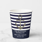 Buurdatum Nautical Sailing Anchor Bedankt Papieren Bekers (Voorkant)