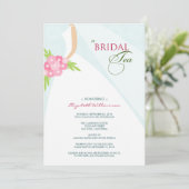Buurdress Bridal Tea Invitation (blauw) Kaart (Staand voorkant)