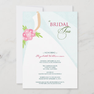 Buurdress Bridal Tea Invitation (blauw) Kaart