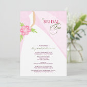 Buurdress Bridal Tea Invitation (roze) Kaart (Staand voorkant)
