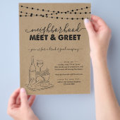 Buurgroep komt bijeen en uitnodigingsbrochure voor flyer (Hand)