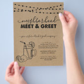 Buurgroep komt bijeen en uitnodigingsbrochure voor flyer (Hand)