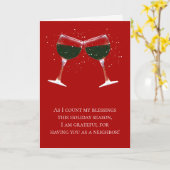 Buurkerstfeestdag Funny Wine Kaart (Gele Bloem)