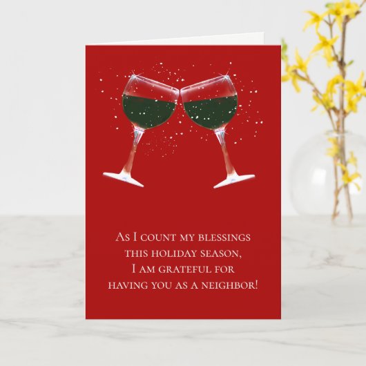 Buurkerstfeestdag Funny Wine Kaart (Gele Bloem)