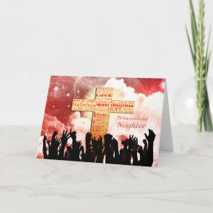 Buurman, een Christelijk kruiskerst Feestdagen Kaart