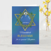 Buurman Hanukkah Blessings Star van David Gold Loo Kaart (Gele Bloem)