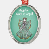 Buurman, je bent een engel! metalen ornament (Links)