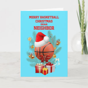 Buurman Kerstmis Basketbal Feestdagen Kaart