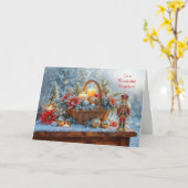 Buurman of Buurvrouw Kerstdag Kaart (Gele Bloem)