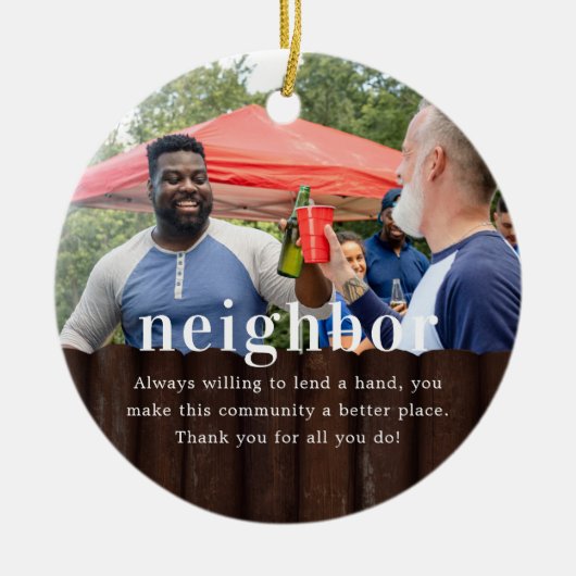 buurman | Sentimentele foto KeepSake Kerstmis Keramisch Ornament (Voorkant)