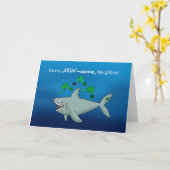 Buurman St Patricks Day Shark met Shamrocks Kaart (Gele Bloem)