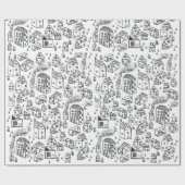 Buurprogramma's, nieuw huis-werkdocument cadeaupapier (Vlak)