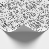 Buurprogramma's, nieuw huis-werkdocument cadeaupapier (Hoek)