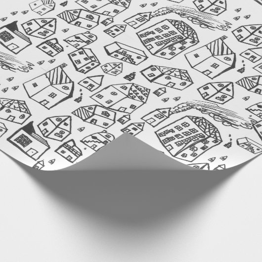 Buurprogramma's, nieuw huis-werkdocument cadeaupapier (Hoek)