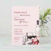 Buurt Blok Party Charcuterie & Wijn Kaart (Staand voorkant)