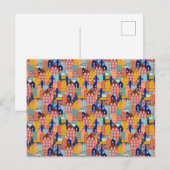 Buurt Blok Stads Huizen Patroon Briefkaart (Voorkant / Achterkant)