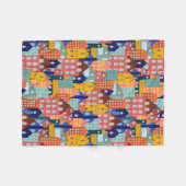 Buurt Blok Stads Huizen Patroon Fleece Deken (Voorkant (Horizontaal))