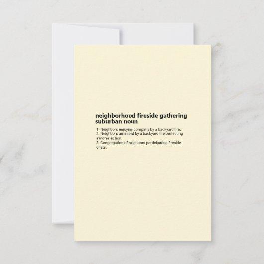 Buurt Fireside Verzamelen Digitale Download Kaart (Achterkant)