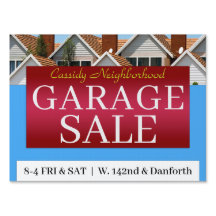 Buurt Garage Verkoop Bord Sjabloon