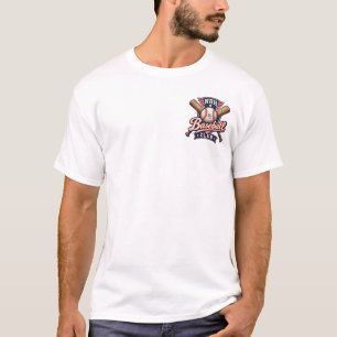 Buurt Honkbal Club Vintage Heren Voor- & Achterkan T-shirt